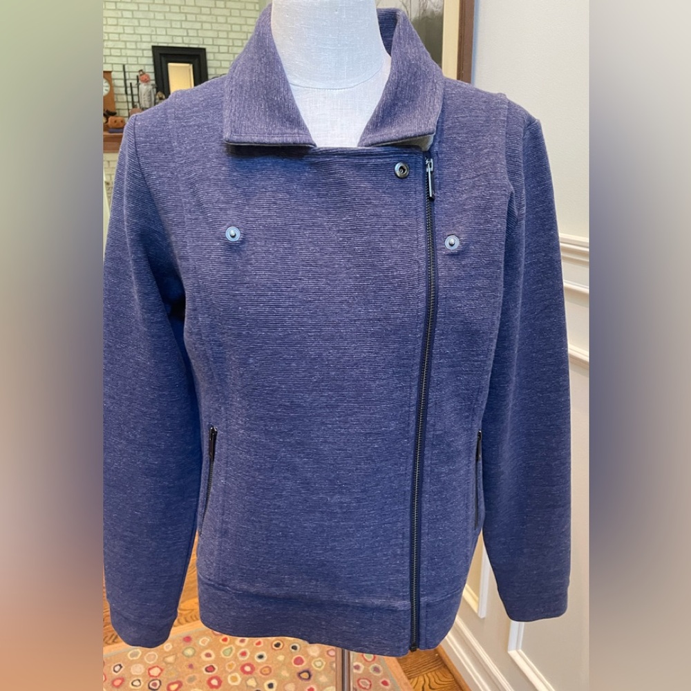 Lands End Navy and gray short jacket NWOT - Picture 6 of 9